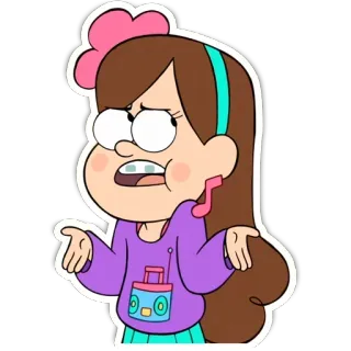 😕 Mabel Pines Gravity Falls cartoon, animated, character, tv show, Mabel, Gravity Falls telegram sticker