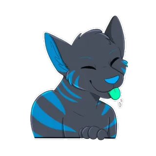 😛 고양이, 동물, 털, 만화, 캐릭터, 행복, 스티커 whatsapp sticker