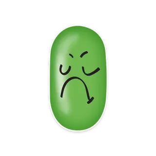 😒 絵文字, 緑, 不機嫌, 怒り, 漫画 whatsapp sticker