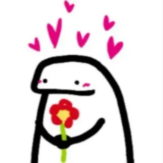📈 flor, amor, corações, desenho animado, boneco palito telegram sticker