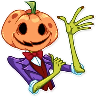 👋 pumpkin, halloween, monster, cartoon, creature, sticker whatsapp sticker