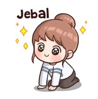 ☺️ Jebal Mädchen, süß, funkelnd, jebal, Cartoon, Figur telegram sticker