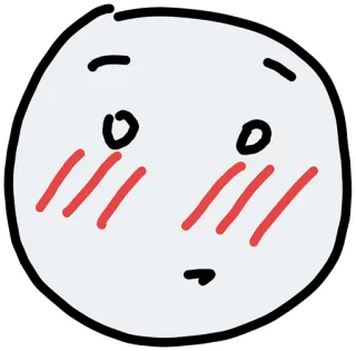 😳 絵文字, 顔, 表情, 可愛い, 照れ, 漫画 telegram sticker