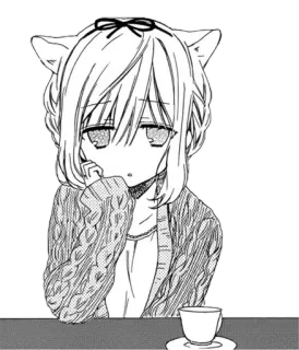 😒 Anime, Telinga kucing, Gadis, Lucu, Manga, Kawaii telegram sticker