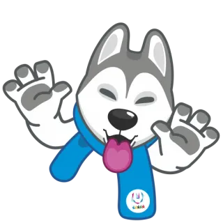 😛 Husky, Hund, Cartoon, Sticker, Tier, spielerisch, Schal telegram sticker
