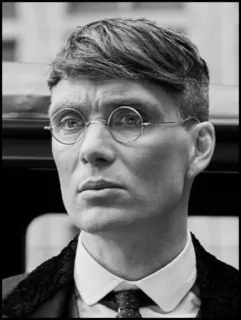 ◾ Thomas Shelby Peaky Blinders hombre, gafas, retrato, actor, Cillian Murphy telegram sticker
