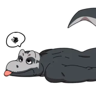 💀 lizard, cartoon, animal, sad, exhausted telegram sticker