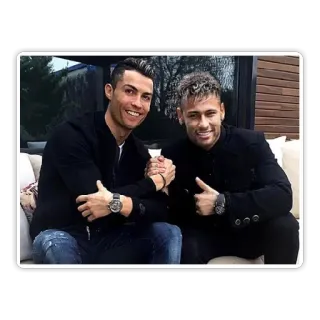 👍 Cristiano Ronaldo, Neymar, soccer, athletes, friendship whatsapp sticker