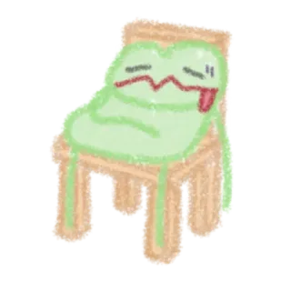 😞 Mancha, Cadeira, Verde, Desenho telegram sticker