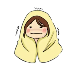 🌧 dessin animé, femme, serviette, mignon, illustration, dessin whatsapp sticker