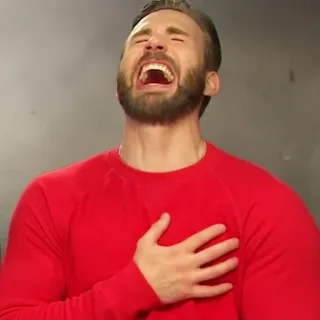 😆 Chris Evans actor, man, celebrity, laughing telegram sticker