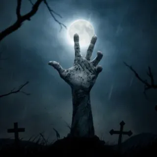 🖤 zombie, hand, halloween, scary, graveyard, creepy telegram sticker
