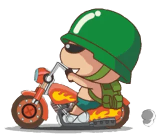🏍 Hoạt hình, Người lính, Xe máy, Mũ bảo hiểm, Xe cộ, Giao thông telegram sticker