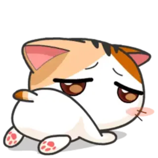 😞 gatto, carino, animale, animale domestico, cartone animato telegram sticker