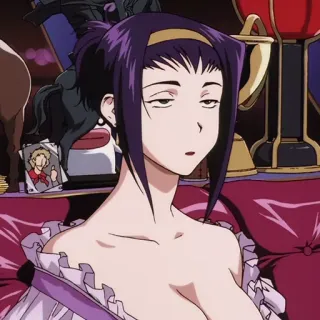 ❤️ Faye Valentine Cowboy Bebop Anime, Faye Valentine, Cowboy Bebop, Karakter, wanita telegram sticker