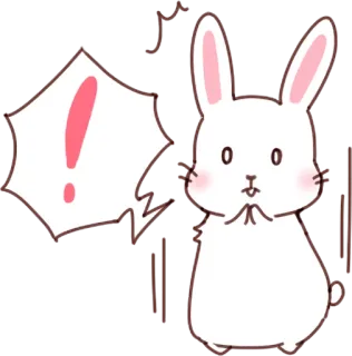 😧 conejo, animal, lindo, dibujos animados, kawaii, conejito whatsapp sticker