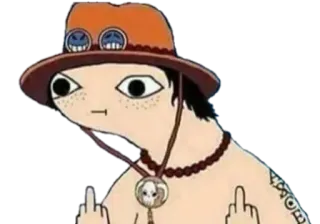 🖕 Ace One Piece Ace, One Piece, Anime, Dedo do meio telegram sticker