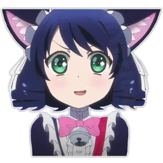 🥺 Аниме, Кошачьи ушки, Милый, Горничная telegram sticker