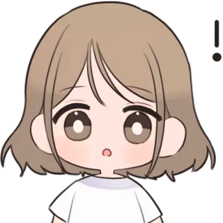 😳 ! Аниме, Мультфильм, Чиби, Девушка, Выражение, В шоке telegram sticker