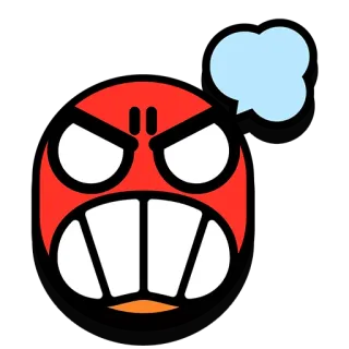 🤬 表情符号, 生气, 脸, 红色, 表情, 卡通 telegram sticker