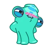 😊 süß, Cartoon, Monster, blau, entzückend telegram sticker