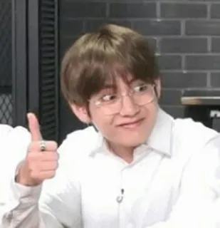 👍 person, thumbs up, glasses, expression, kpop, male telegram sticker
