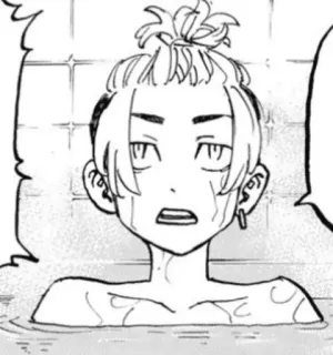 🌟 动漫, 漫画, 角色, 沐浴, 水, 插画 telegram sticker