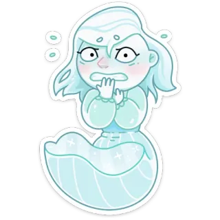 😬 призрак, мультфильм, каваий, наклейка, жуткий, милый telegram sticker