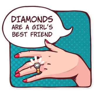 💍 DIAMONDS ARE A GIRL'S BEST FRIEND diamond, ring, hand, jewelry, girl, friend, sparkle telegram sticker
