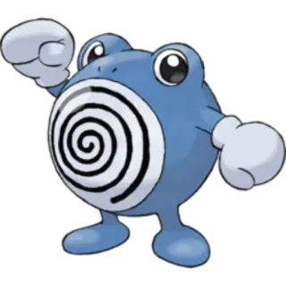 🔵 Poliwhirl Pokemon pokemon, tetarte, dessin animé, spirale, bleu, anime telegram sticker