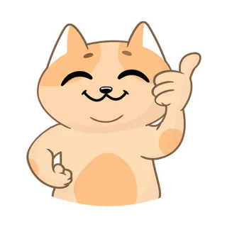 👍 Katze, Daumen hoch, Positiv, Süß, Tier, Aufkleber, Cartoon, Zustimmung telegram sticker