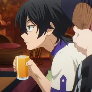 🕸 anime, boy, drinking, character, animation telegram sticker
