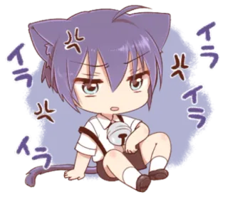😶 イライラ Anime, Catboy, Agacé, Mignon, Kawaii, Autocollant, Manga telegram sticker