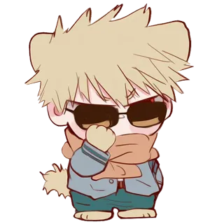 😎 Bakugo My Hero Academia Anime, Held, Jongen, Schattig, Cartoon telegram sticker