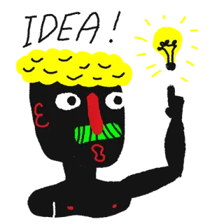 💡 astratto, cartone animato, disegno, arte, illustrazione, personaggio, strano telegram sticker