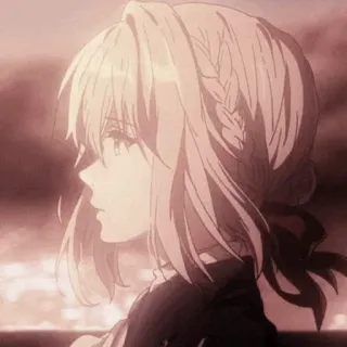 ✨ Violet Evergarden Anime, Personaggio, Violet Evergarden, Ragazza Anime, Triste, Nostalgico telegram sticker