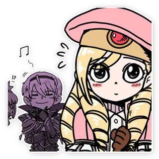 👩 Anime, Słodkie, Kreskówka, Fanart, Naklejka telegram sticker