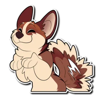 🐶 corgi, perro, animal, mascota, lindo, dibujo animado telegram sticker