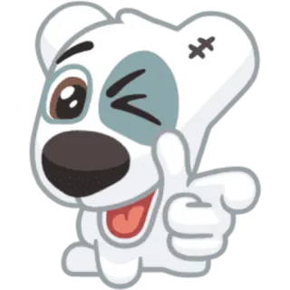 😉 animal, dog, cartoon, cute, thumbs up telegram sticker
