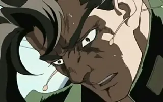 😰 anime, postać, zły, wyraz telegram sticker