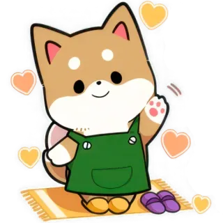 👋 犬, 漫画, 可愛い, 動物, ペット, ステッカー, 柴犬 telegram sticker