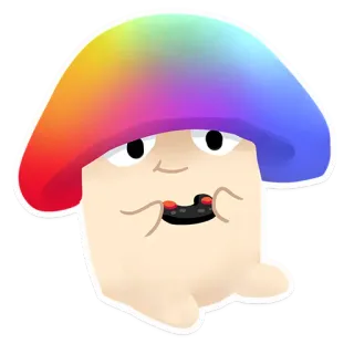 🎮 nấm, hoạt hình, nhiều màu, nghệ thuật, dễ thương, ảo mộng telegram sticker