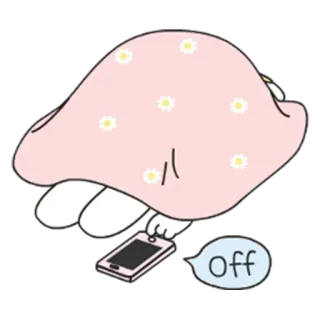 😶 off Kartun, Lucu, Mengantuk, Telepon, Mati, Selimut, Binatang telegram sticker