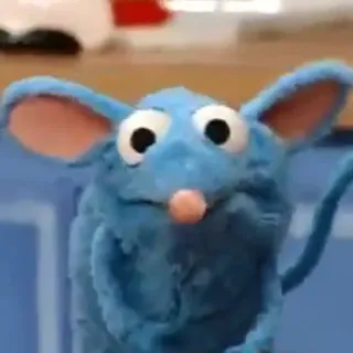 😐 Ratón Pérez topo, ratto, pupazzo, blu, cartone animato telegram sticker