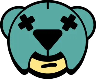 🙁 ours, dessin animé, animal, mascotte, jouet, personnage telegram sticker