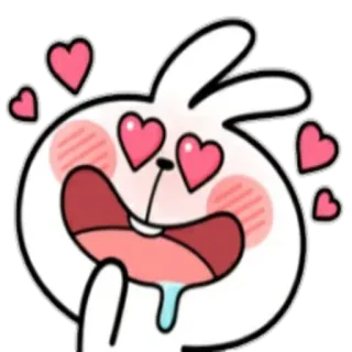 😍 bunny, love, heart, cute, cartoon, animal, kawaii telegram sticker