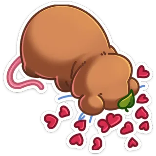 🤦‍♀️ Ratte, krank, Liebe, Herzen, süß, Tier, Cartoon whatsapp sticker