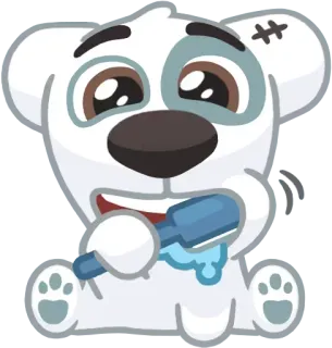 🚿 chien, animal, mignon, brosse à dents, brossage de dents, dessin animé whatsapp sticker