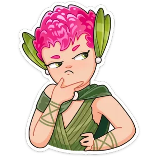 🤔 ตัวละคร, คิด, การ์ตูน, ภาพประกอบ, สติกเกอร์ telegram sticker