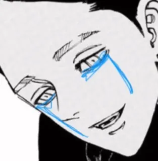 🌟 triste, pleurer, émotion, manga, larmes, anime telegram sticker